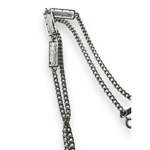 Monet Silvertone Chain Bar Link 56" Necklace Vintage - Picture 7 of 7